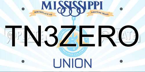 TN3ZERO Mississippi License Plate