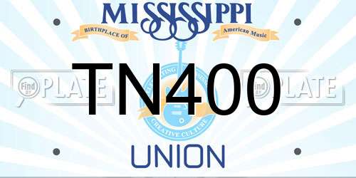 TN400 Mississippi License Plate