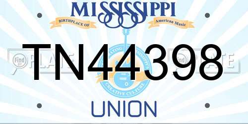 TN44398 Mississippi License Plate