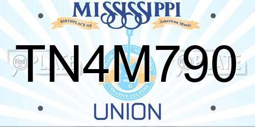 TN4M790 Mississippi License Plate