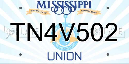 TN4V502 Mississippi License Plate