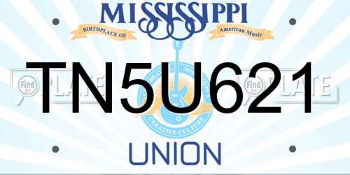 TN5U621 Mississippi License Plate