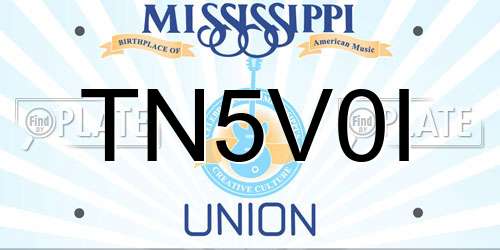 TN5V0I Mississippi License Plate