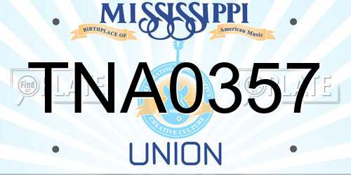 TNA0357 Mississippi License Plate