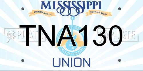 TNA130 Mississippi License Plate