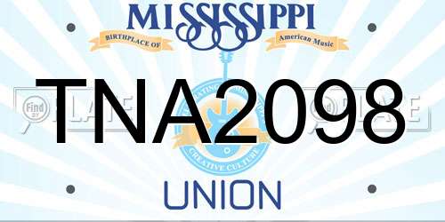 TNA2098 Mississippi License Plate