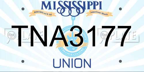 TNA3177 Mississippi License Plate