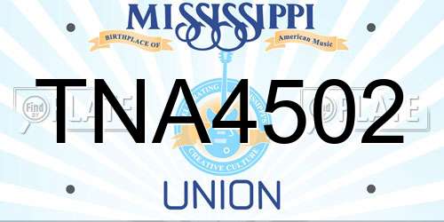 TNA4502 Mississippi License Plate