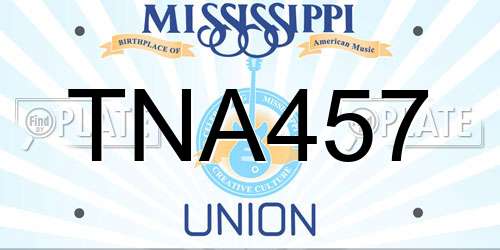 TNA457 Mississippi License Plate