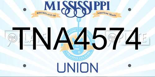 TNA4574 Mississippi License Plate
