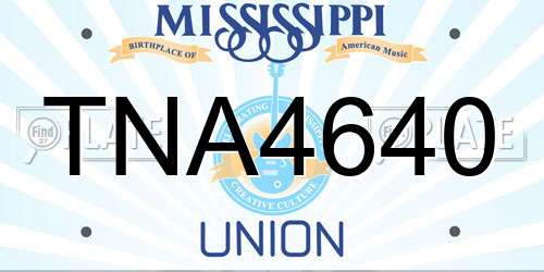 TNA4640 Mississippi License Plate