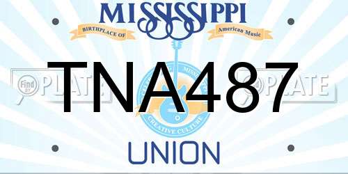 TNA487 Mississippi License Plate