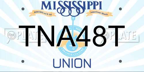 TNA48T Mississippi License Plate