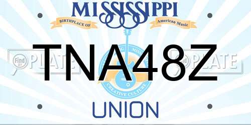 TNA48Z Mississippi License Plate