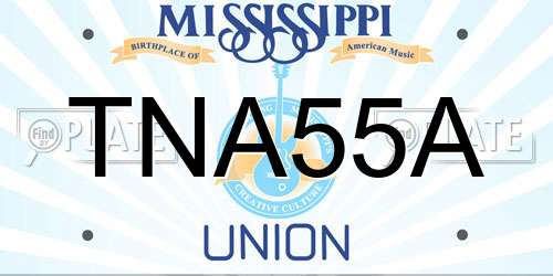 TNA55A Mississippi License Plate
