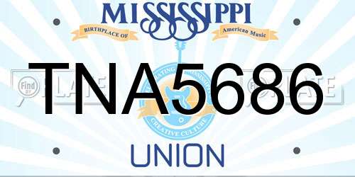 TNA5686 Mississippi License Plate