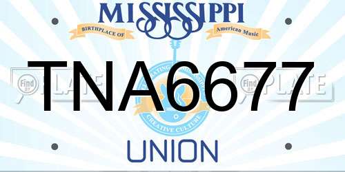 TNA6677 Mississippi License Plate