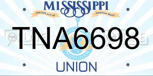 TNA6698 Mississippi License Plate