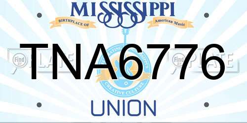 TNA6776 Mississippi License Plate