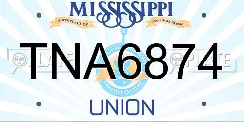 TNA6874 Mississippi License Plate
