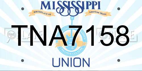 TNA7158 Mississippi License Plate