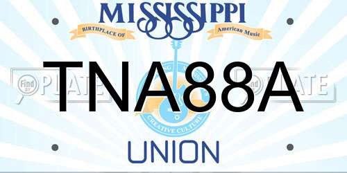 TNA88A Mississippi License Plate