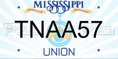 TNAA57 Mississippi License Plate