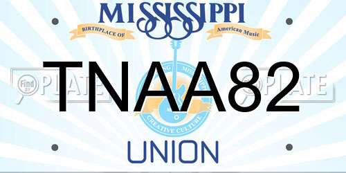 TNAA82 Mississippi License Plate