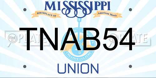 TNAB54 Mississippi License Plate