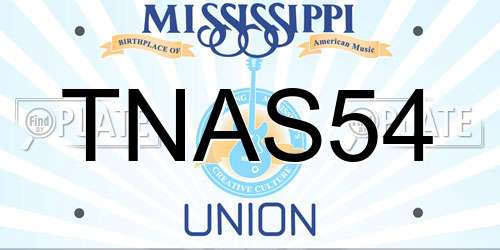 TNAS54 Mississippi License Plate