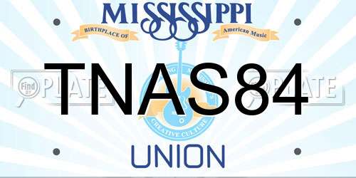 TNAS84 Mississippi License Plate