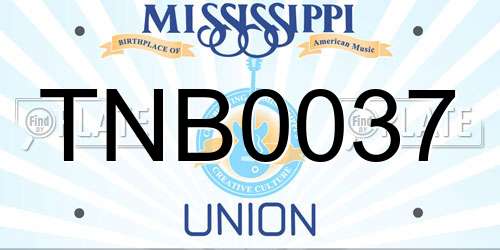 TNB0037 Mississippi License Plate