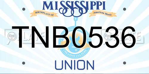 TNB0536 Mississippi License Plate