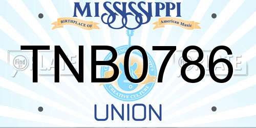 TNB0786 Mississippi License Plate