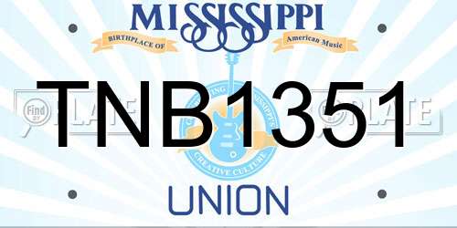 TNB1351 Mississippi License Plate