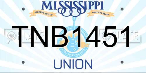 TNB1451 Mississippi License Plate