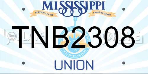 TNB2308 Mississippi License Plate