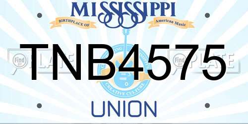 TNB4575 Mississippi License Plate