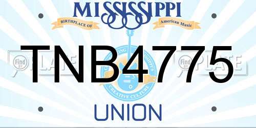TNB4775 Mississippi License Plate