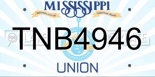 TNB4946 Mississippi License Plate