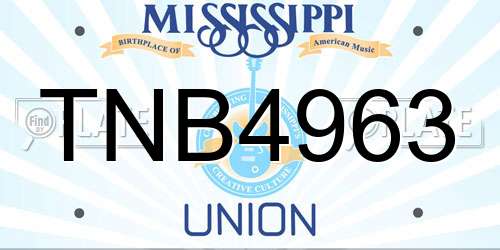 TNB4963 Mississippi License Plate