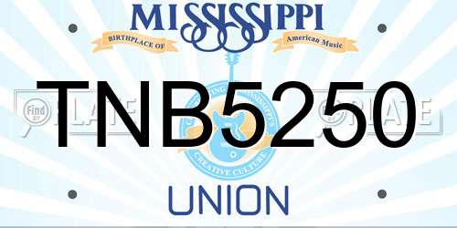 TNB5250 Mississippi License Plate