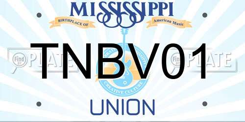 TNBV01 Mississippi License Plate