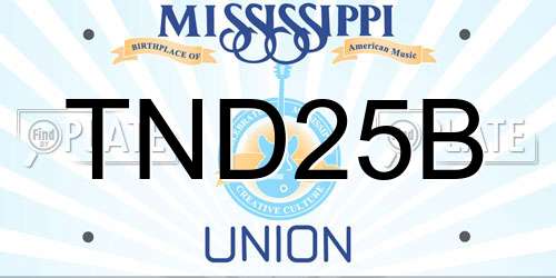 TND25B Mississippi License Plate