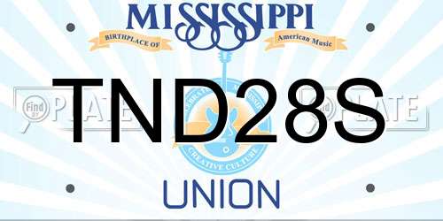 TND28S Mississippi License Plate