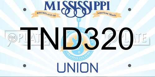TND320 Mississippi License Plate