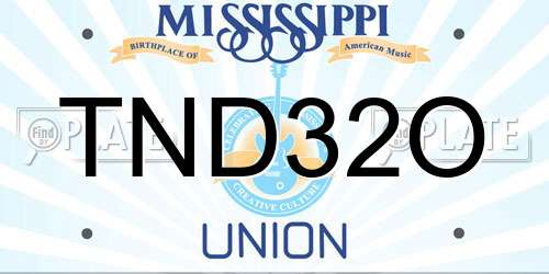 TND32O Mississippi License Plate