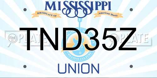 TND35Z Mississippi License Plate