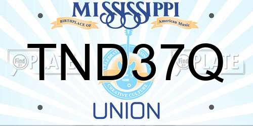 TND37Q Mississippi License Plate