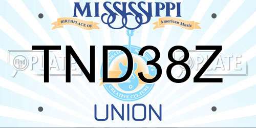TND38Z Mississippi License Plate